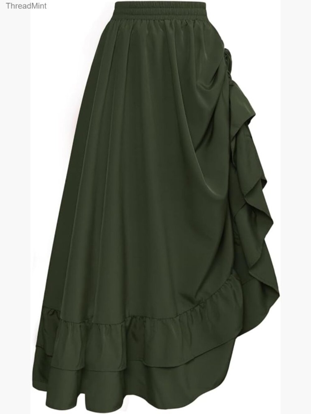 Renaissance Maxi Skirt Flowy Layered A-Line Medieval Skirt